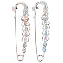 2pcs Hijab Safety Pin Crystal Peacock Brooch Jewelry Girl Collar Lapel Pins