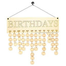 Calendar Board,Wood Birthday Reminder Board Birch Ply Plaque Sign Family &F