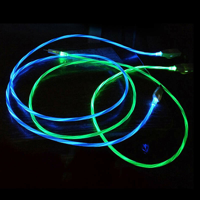 Luminous Streamer Micro-USB Fast Charge Cable for Android Z green O3C7