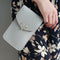 Leather Shoulder Messenger Bag Women Touch Screen Phone Pouch (Light Grey)