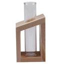 Crystal Glass Test Tube Vase in Wooden Stand Flower Pots for Hydroponic Pla