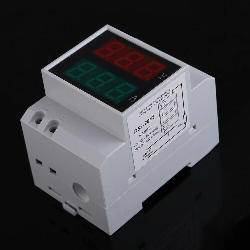 Digital AC80-300V 0-100A LED Dual Display Panel Voltage Amp Meter Red Green