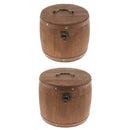 2Pcs 18x16cm Natural Wood Tea Coffee Canister for Kitchen Storage
