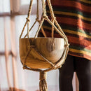 Handmade Macrame Plant Hanger Flower Pot Holder Pot Lifting 4 Leg String Ro