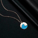 Blue Ocean Necklace Beach Surfer Jewelry Blue Wave Necklace New