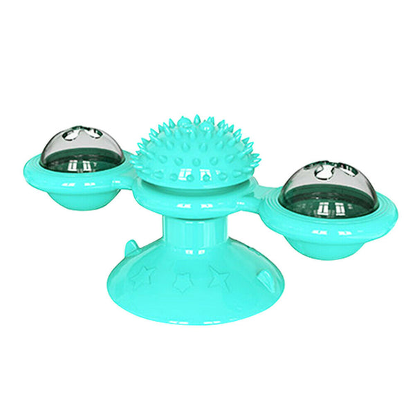 Cats Puzzle Turntable Windmill Ball Interactive Toys Pet Supplies (Blue) A#S