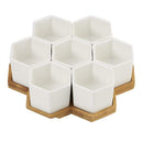 Planter Pots Indoor, 7 Pack 2.75 Inch Modern White Ceramic Small Hex Succul
