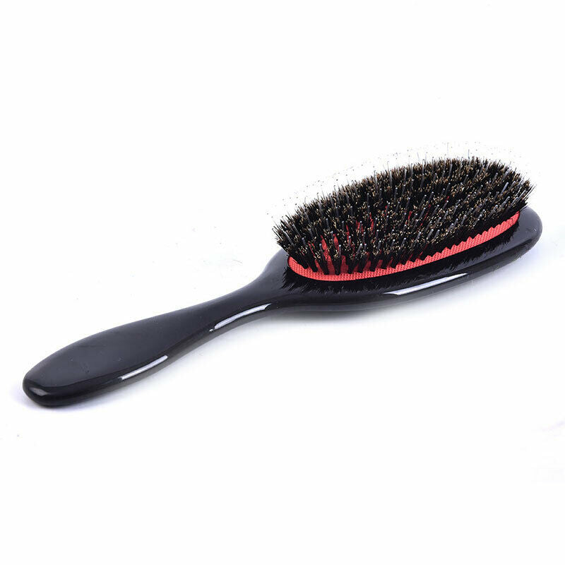 Natural Boar Bristle Oval Anti-static Paddle Comb Scalp Massage Comb Hair Br Hn