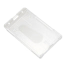 1x Vertical Hard Plastic Badge Holder Double Card ID Multi Transparent 10x6 B1Q1