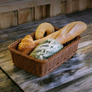 1X(Bread Basket 2Pcs Rectangle Imitation Rattan Woven Storage Basket For Fr