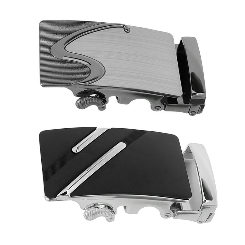 2Pack Men Automatic Sliding Click Buckle, Ratchet Leather Belt Buckle