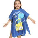 Quick Drying Children Swimsuit Kids Sea Print Hooded Cloak Baby Swimming Ba