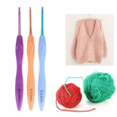 9pcs Colour Handle Crochet Hook Set Suit Wool Knitting Weaving Needles Kit