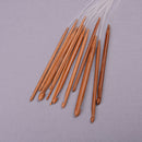 1.2m48" 12 Different Sizes/Set Tunisian Carbonized Bamboo Needle Crochet Hook TO