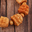 Wooden carved bracelet of eighteen Rohan for peace or lucky