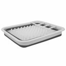 Easy Storage Collapsible Dish Rack and Drainer with Cutlery Holder Z2R9