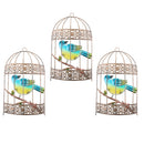 3x Iron Craft Birdcage Decor Wall Hanging Birdhouse Garden Fence Ornaments