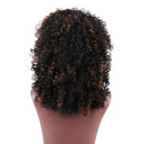Dark Brown Synthetic Kinky Curly Wigs for Women Ombre Short Blonde Wig Afri