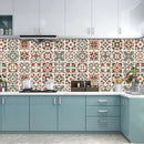 Retro Tile Floor Stickers Bathroom Kitchen Waterproof Wall Decals (HZ025)