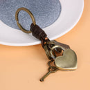 Men Love Heart Lock Charms Keychain Key Chain Ring Holder Pendant Jewelry A