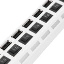 7 Ports High Speed USB 2.0 Hub Splitter w/ON/OFF Switch for Laptop (White)