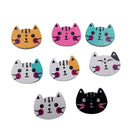 200Pcs/lot Cartoon Cat Flower Wooden Buttons for Sewing Scrapbooking Crafts