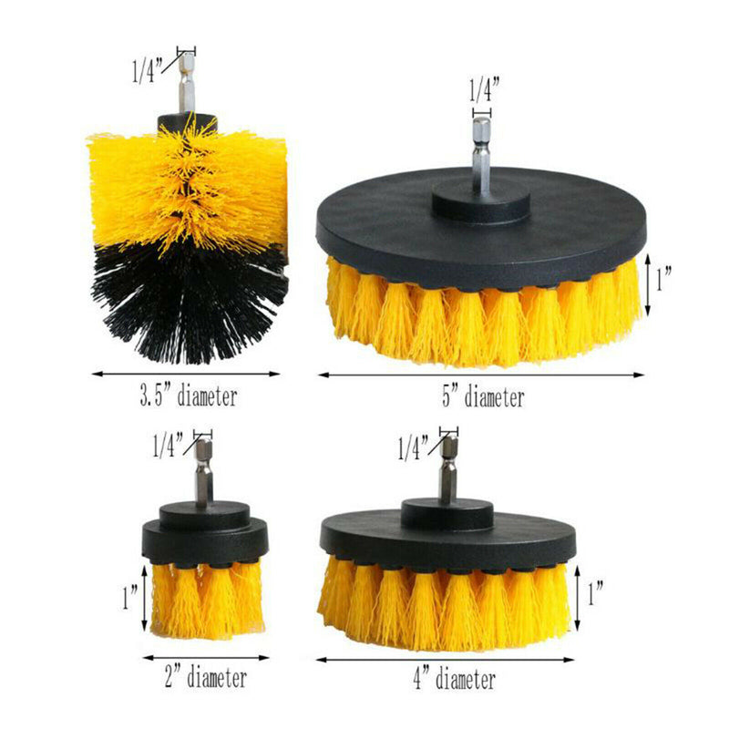 10pcs Drill Brush Car Washing Kit Detailing Power Brush with Extension Rod Auto
