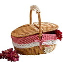 Hand Made Wicker Basket Wicker Camping Picnic Basket Shopping Storage Hampe Y5Z5
