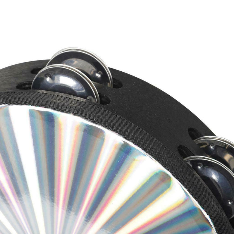 2 Pack of  8'' Hand Held Tambourine Drum Bell Metal Jingles Percussion Musical