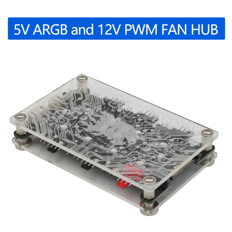 1 to 6 Multi Way Splitter HUB 5V ARGB LED 12V PWM 4Pin/3Pin Fan Adapter