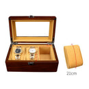 3 Grids Wooden Watch Display Case Jewelry Collection Storage Holder Boxes