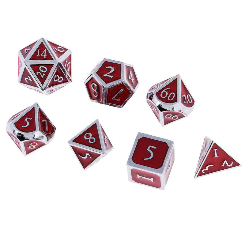 7pcs Set Dice Multi-sided Dice Red Gem Dice For D \u0026 D Table Game