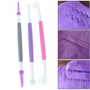 3pcs Fondant Cake Sugar Flower Sculpture Group Shaping Modeling Baking Tool