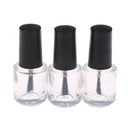 1X 5ml empty nail polish bottle clear glass with brush nail oil glass bottlesJ,a