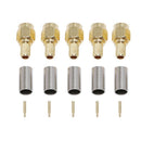 5pcs SMA Male Plug RF Coaxial Connector Crimp for RG58 RG142 RG400 LMR195 R