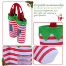 Elf Pants Wine Bottle Supplies Stripe Christmas Handbag Xmas Home Decor