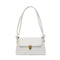 Women Solid Color Shoulder Bag PU Leather Tote Messenger Handbag (Beige)