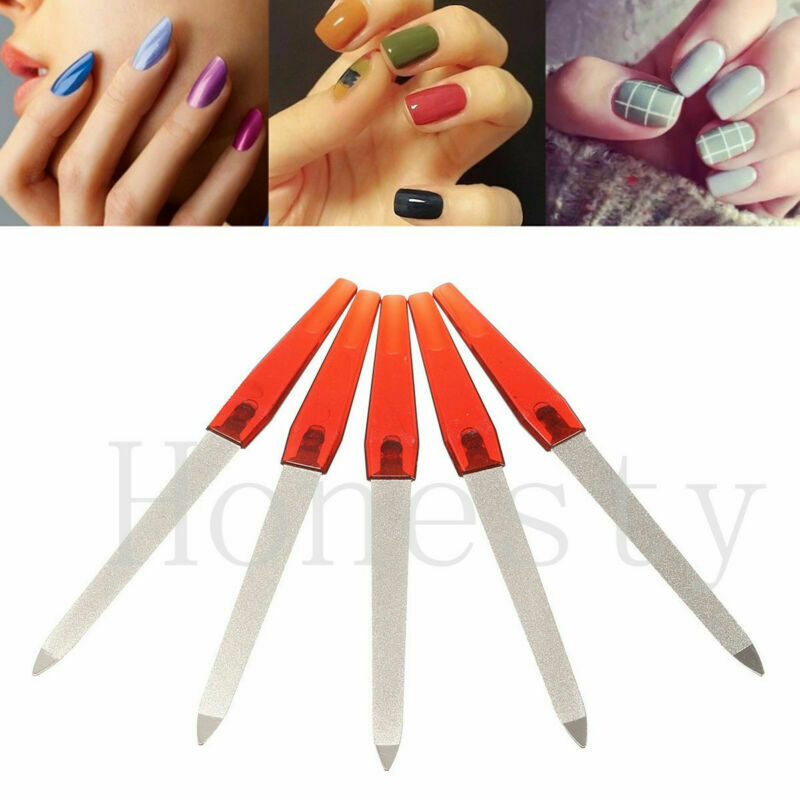 5PCS Metal Double Sided Nail Files Strong Edge For Manicure Pedicure Grooming