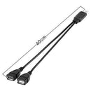 USB Splitter Cable, USB 2.0 A Male to Dual USB Female Jack Y Splitter Charg