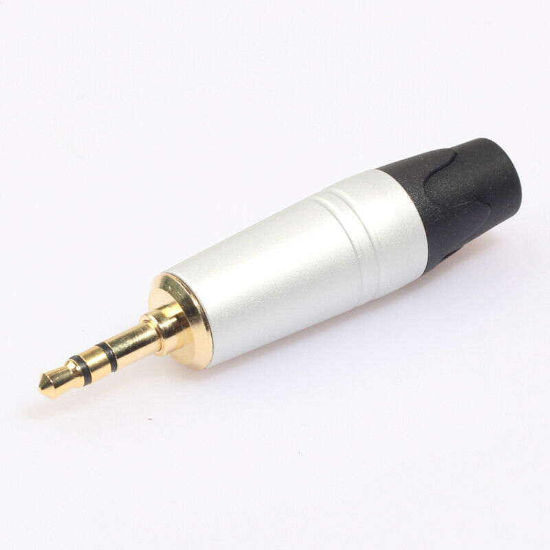 2x 1/8" 3.5mm Male Jack Plug Soldering 3 Pole Plug Repair Headphone Male Jack
