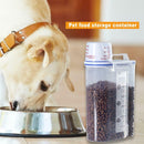 Pet Food Storage Container Sealed Dogs Cats Puppy Feeder with Measuring Cup