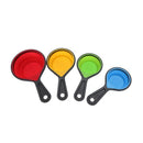 8 x Silicone Measuring Cups Set Spoon Kitchen Tool Collapsible Baking Cook J2W5