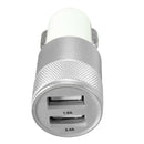 12-24V 3.1A Car LED Double USB Charger Adapter For iPhone6s 6 5s iPod SilverD7H8