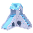 Waterproof Removable Stairs Double Layer Villa Hamster Sleeping Nest(Blue)