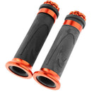 Pair Racing Motorcycle Motorbike Rubber Handlebar Hand Grip Bar End Orange