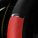 Universal 15" 38cm Leather Black Red Auto Car Steering Wheel Cover Non-slip FT