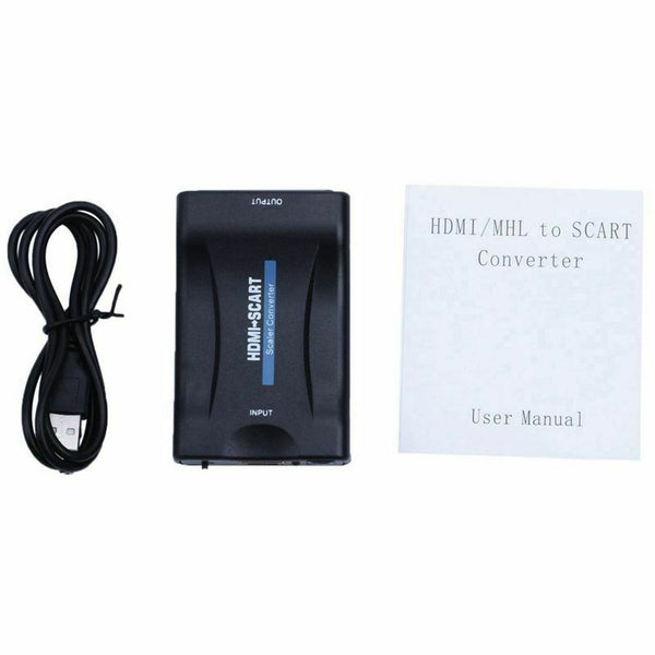 HDMI To SCART Adapter 1080p Video Audio Converter Scaler Smartphone STB DVD K1H8
