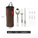 4 People Tableware Outdoor Cutlery Set Camping Barbecue Portable Stainless
