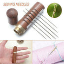 24Pcs Assorted Size SELF THREADING Hand Sewing NEEDLES Easy Thread With Holder