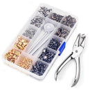 360Pcs 3 Sizes Leather Rivets Double Cap Rivet Tubular Metal Studs with 4 F Y9W2